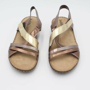 Judith Womens Sling Back Sandals Pink Beige 8.5